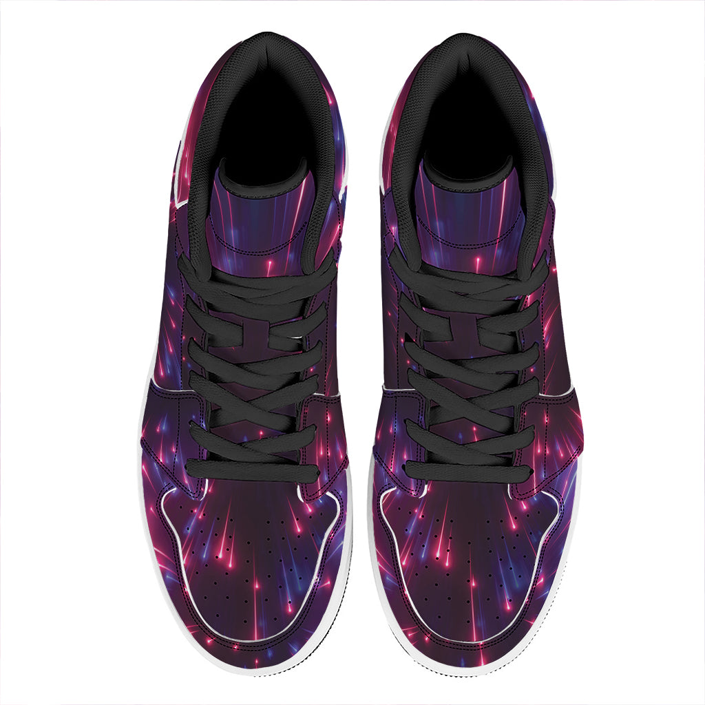 Cosmic Hyperspace Print High Top Leather Sneakers