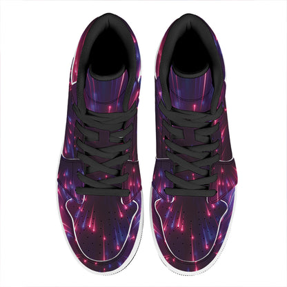 Cosmic Hyperspace Print High Top Leather Sneakers