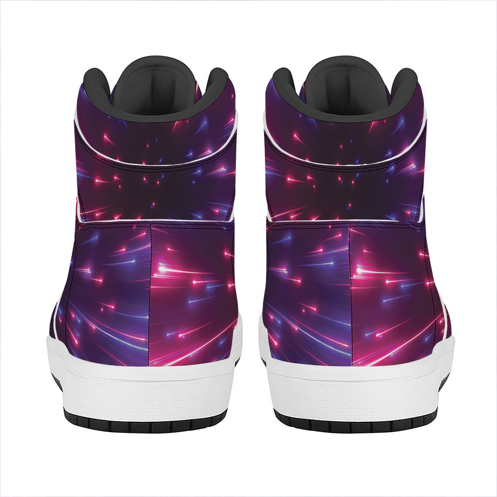 Cosmic Hyperspace Print High Top Leather Sneakers