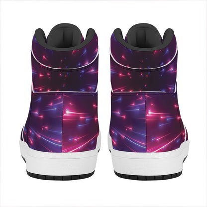 Cosmic Hyperspace Print High Top Leather Sneakers