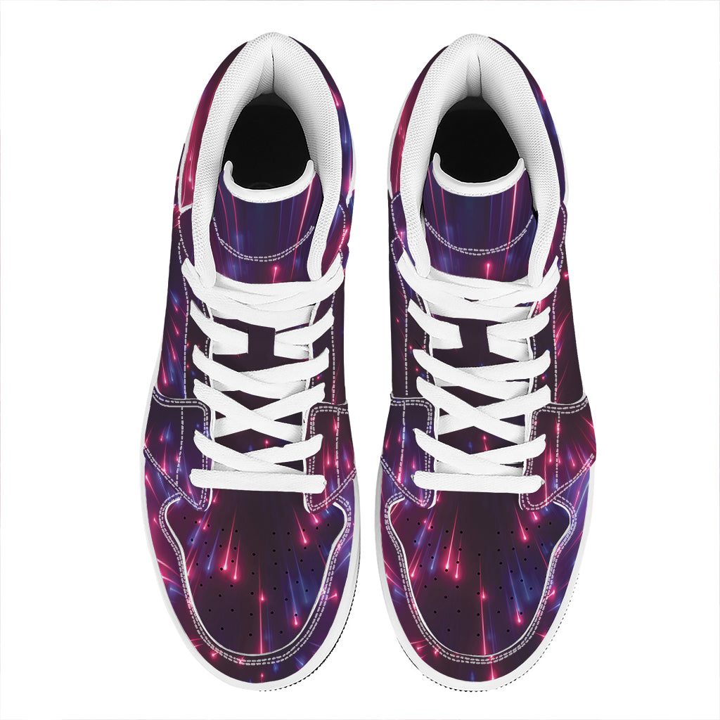 Cosmic Hyperspace Print High Top Leather Sneakers