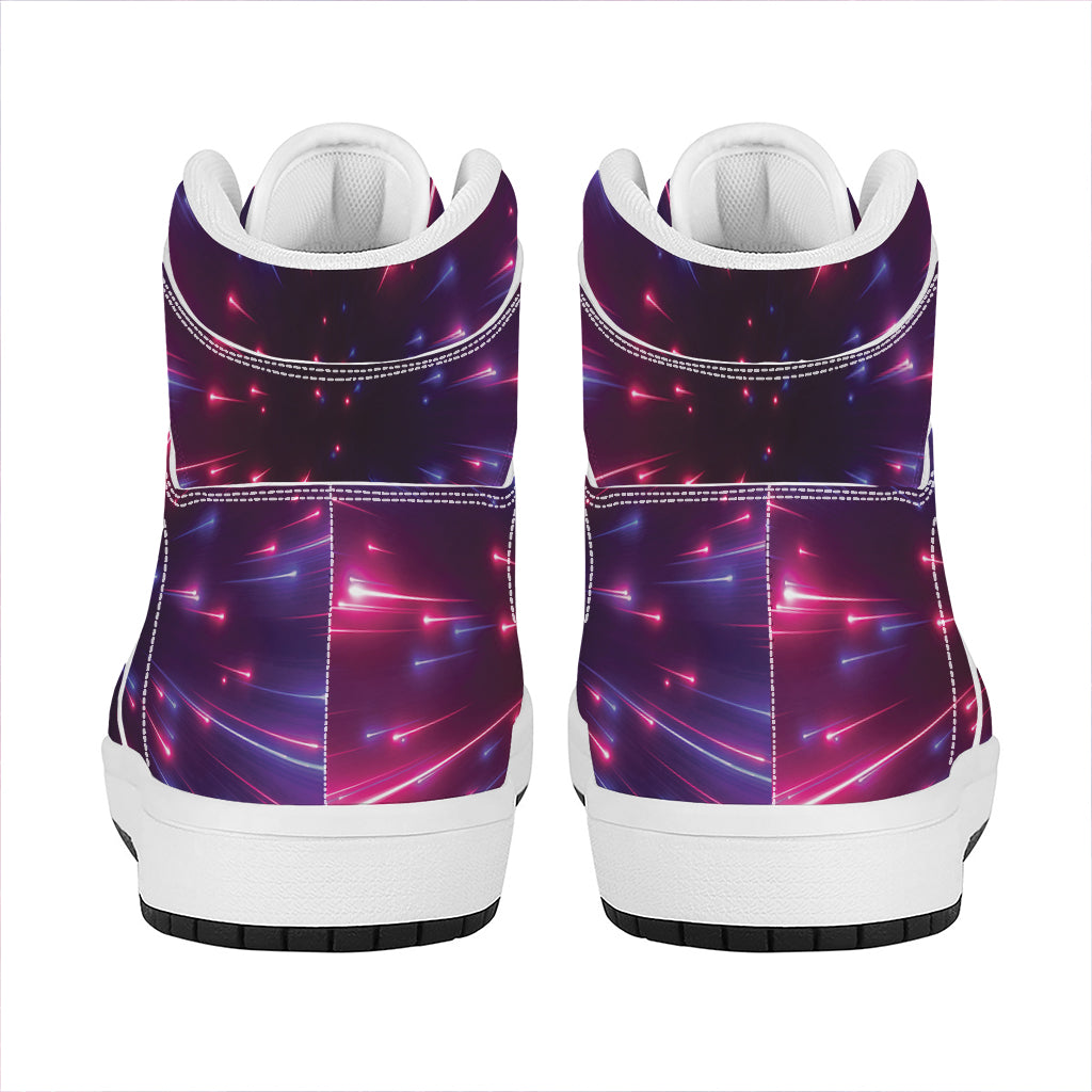 Cosmic Hyperspace Print High Top Leather Sneakers