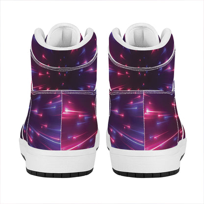 Cosmic Hyperspace Print High Top Leather Sneakers