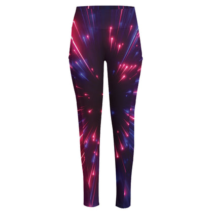 Cosmic Hyperspace Print High-Waisted Pocket Leggings