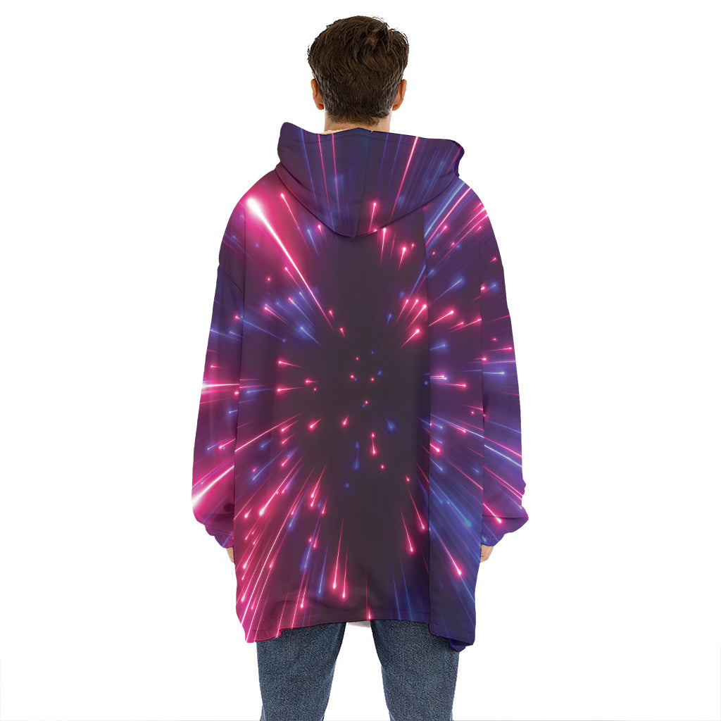 Cosmic Hyperspace Print Hoodie Blanket