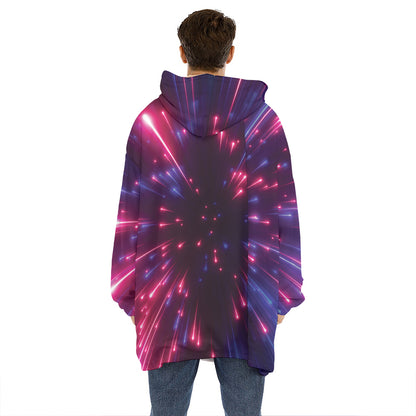 Cosmic Hyperspace Print Hoodie Blanket