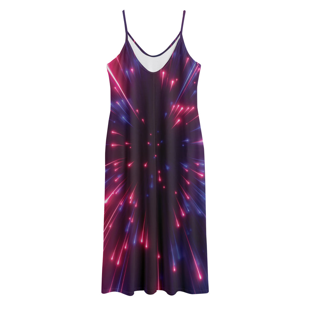 Cosmic Hyperspace Print Jersey Midi Cami Dress