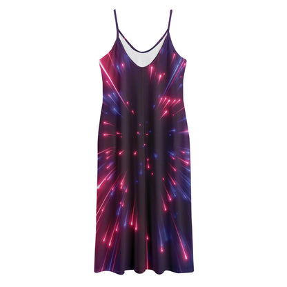 Cosmic Hyperspace Print Jersey Midi Cami Dress