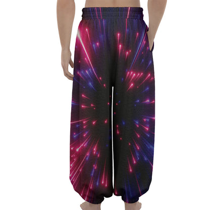 Cosmic Hyperspace Print Lantern Pants