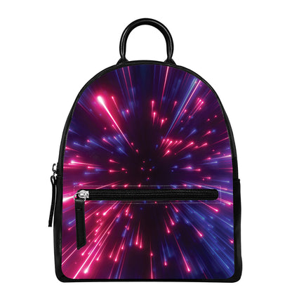 Cosmic Hyperspace Print Leather Backpack