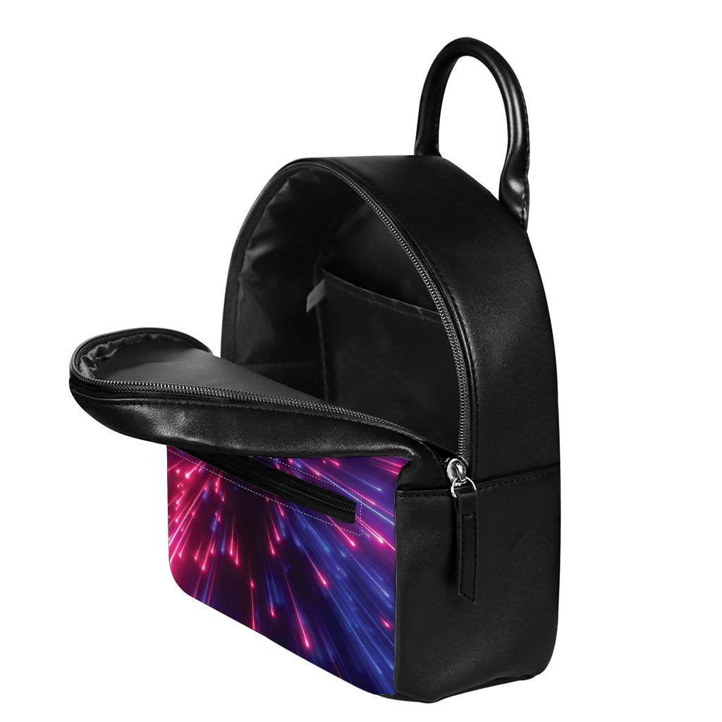 Cosmic Hyperspace Print Leather Backpack