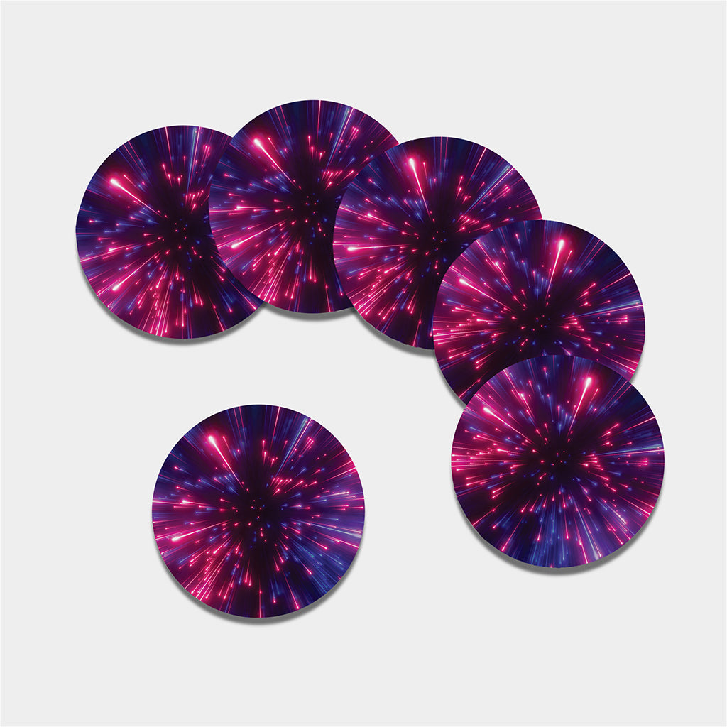 Cosmic Hyperspace Print Leather Coaster Set