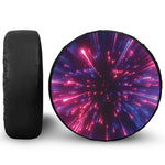Cosmic Hyperspace Print Leather Spare Tire Cover
