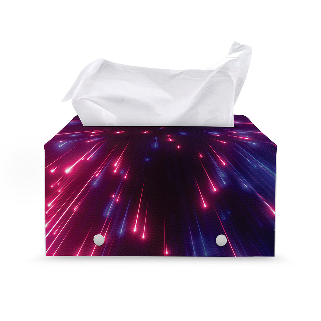 Cosmic Hyperspace Print Leather Tissue Box Cover