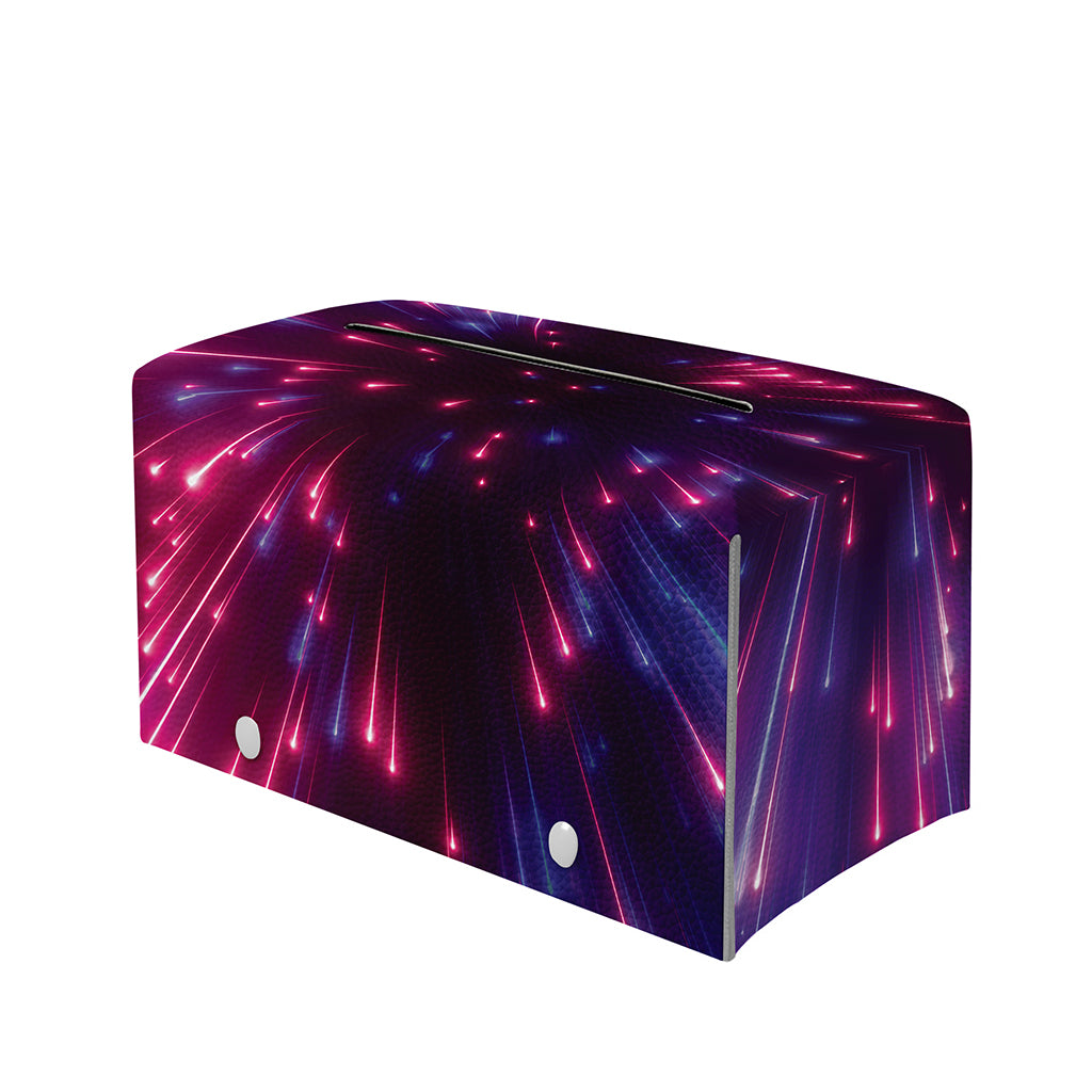 Cosmic Hyperspace Print Leather Tissue Box Cover