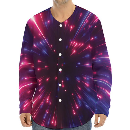 Cosmic Hyperspace Print Long Sleeve Baseball Jersey
