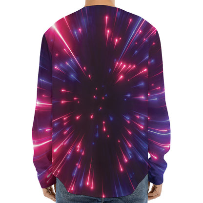 Cosmic Hyperspace Print Long Sleeve Baseball Jersey
