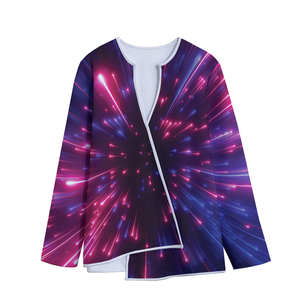 Cosmic Hyperspace Print Long Sleeve Short Coat