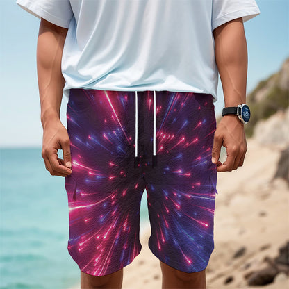 Cosmic Hyperspace Print Men's Cargo Shorts