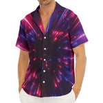 Cosmic Hyperspace Print Men's Deep V-Neck Shirt