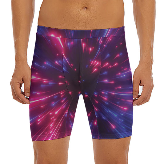 Cosmic Hyperspace Print Men's Long Boxer Briefs
