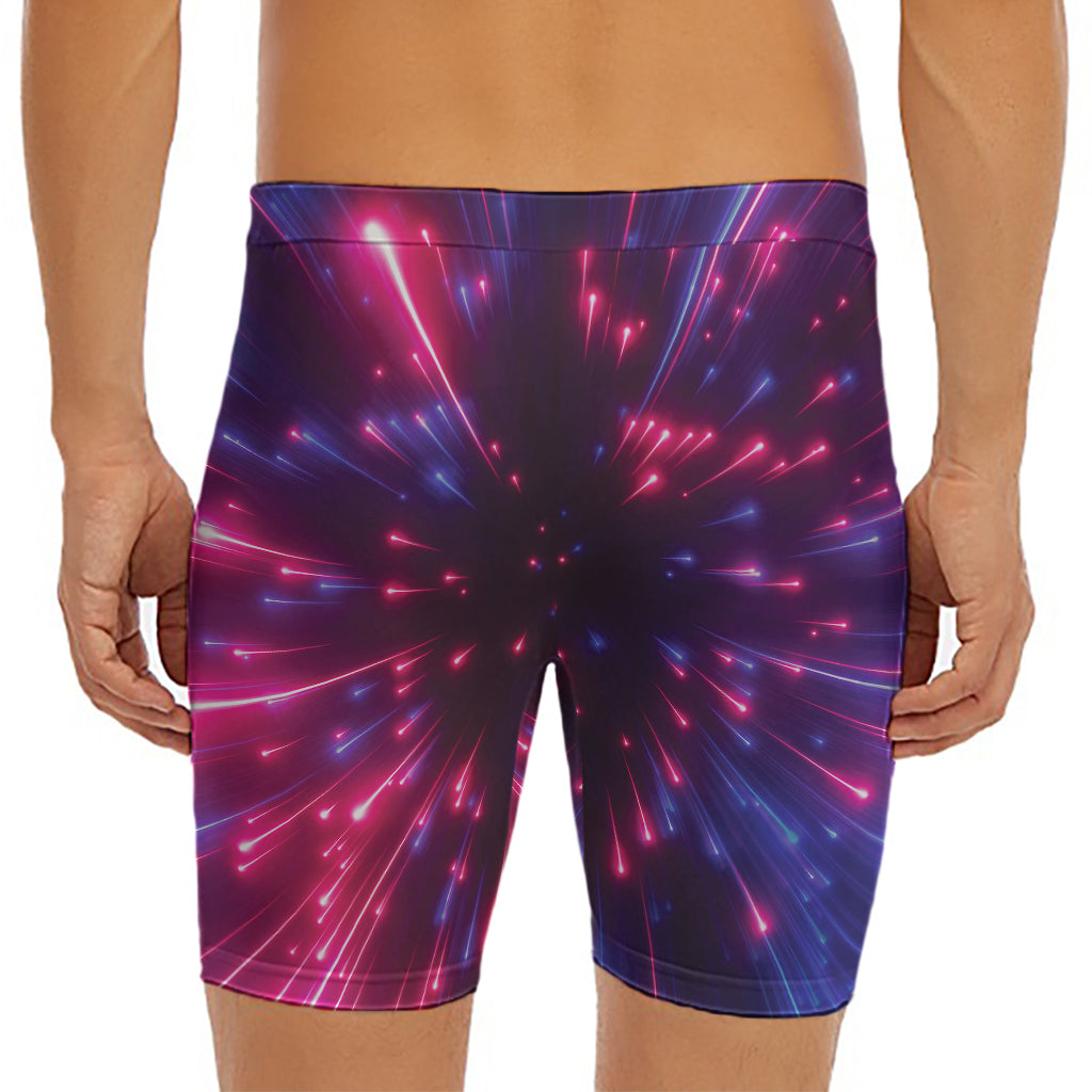 Cosmic Hyperspace Print Men's Long Boxer Briefs