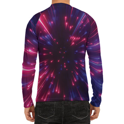 Cosmic Hyperspace Print Men's Long Sleeve Rash Guard