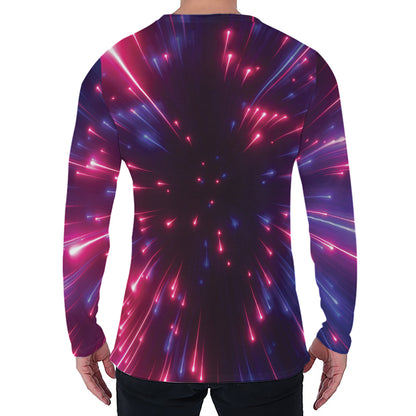 Cosmic Hyperspace Print Men's Long Sleeve T-Shirt