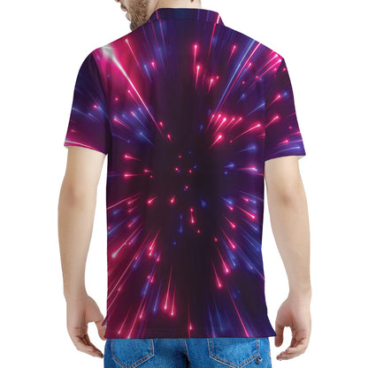 Cosmic Hyperspace Print Men's Polo Shirt
