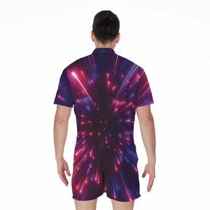 Cosmic Hyperspace Print Men's Rompers