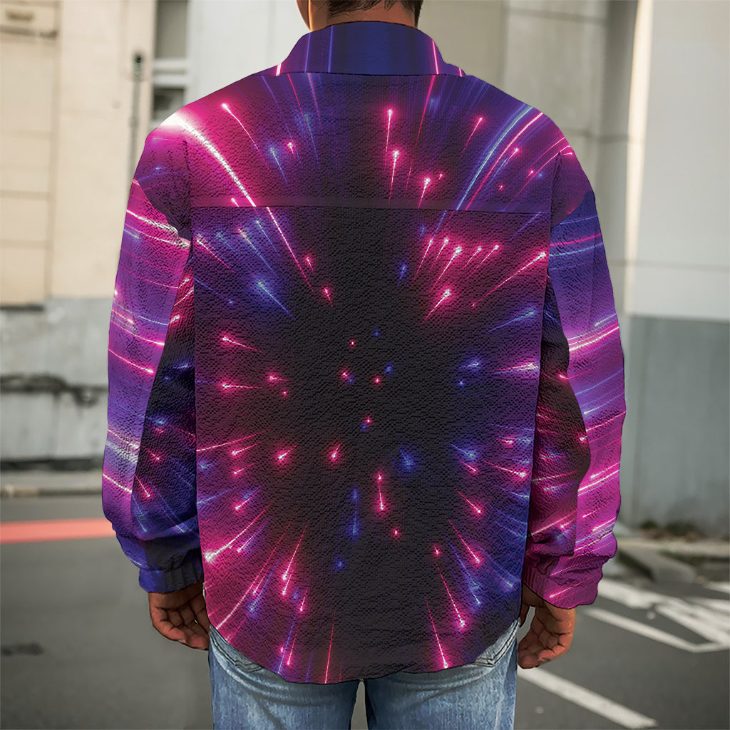 Cosmic Hyperspace Print Men's Shirt Jacket
