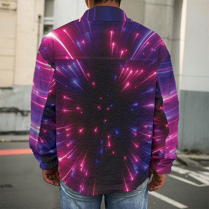 Cosmic Hyperspace Print Men's Shirt Jacket
