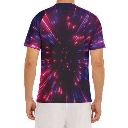 Cosmic Hyperspace Print Men's Short Sleeve Rash Guard