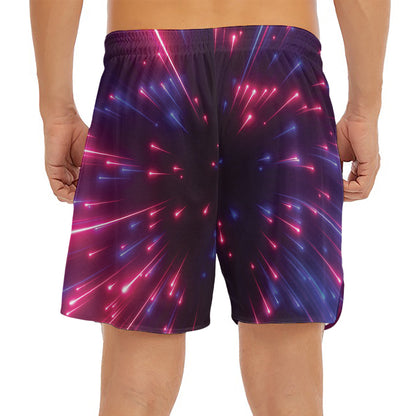 Cosmic Hyperspace Print Men's Split Running Shorts