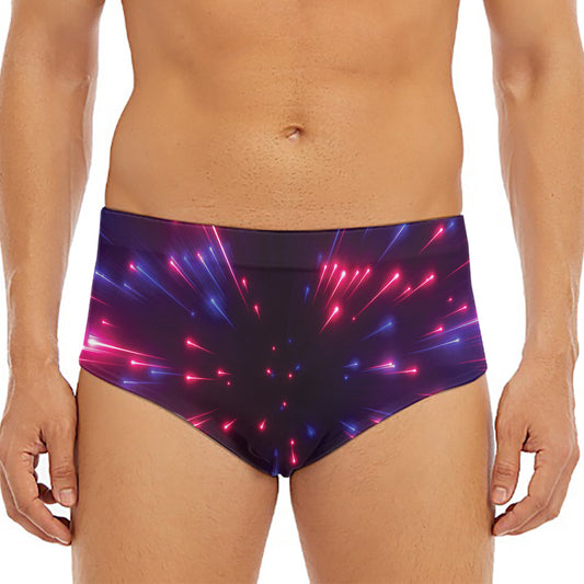 Cosmic Hyperspace Print Men's Triangle Swim Briefs