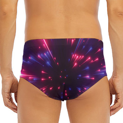 Cosmic Hyperspace Print Men's Triangle Swim Briefs