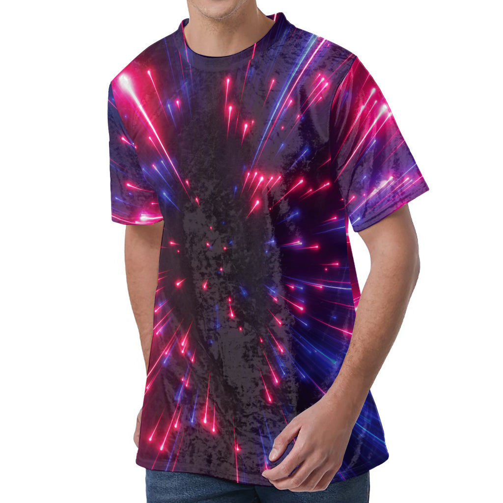 Cosmic Hyperspace Print Men's Velvet T-Shirt