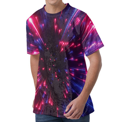 Cosmic Hyperspace Print Men's Velvet T-Shirt