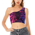 Cosmic Hyperspace Print One Shoulder Crop Top
