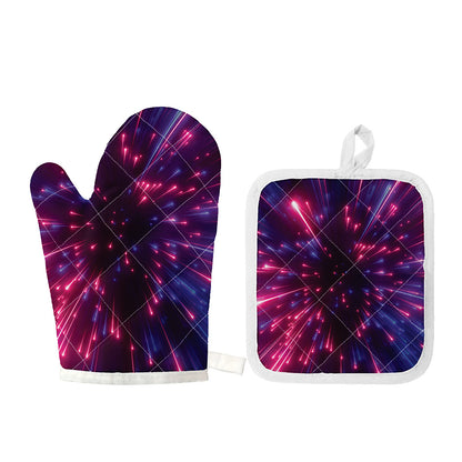 Cosmic Hyperspace Print Oven Mitt And Pot Holder Set