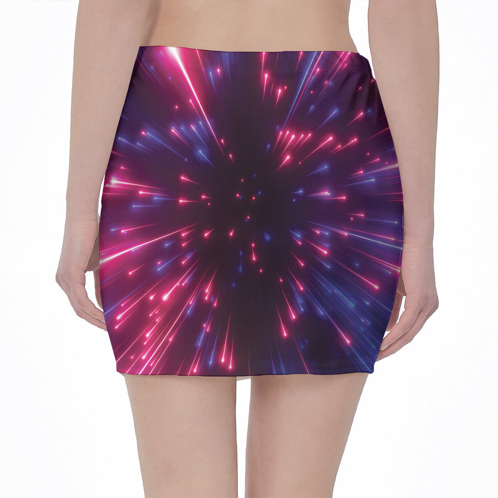 Cosmic Hyperspace Print Pencil Mini Skirt