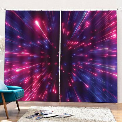Cosmic Hyperspace Print Pencil Pleat Curtains