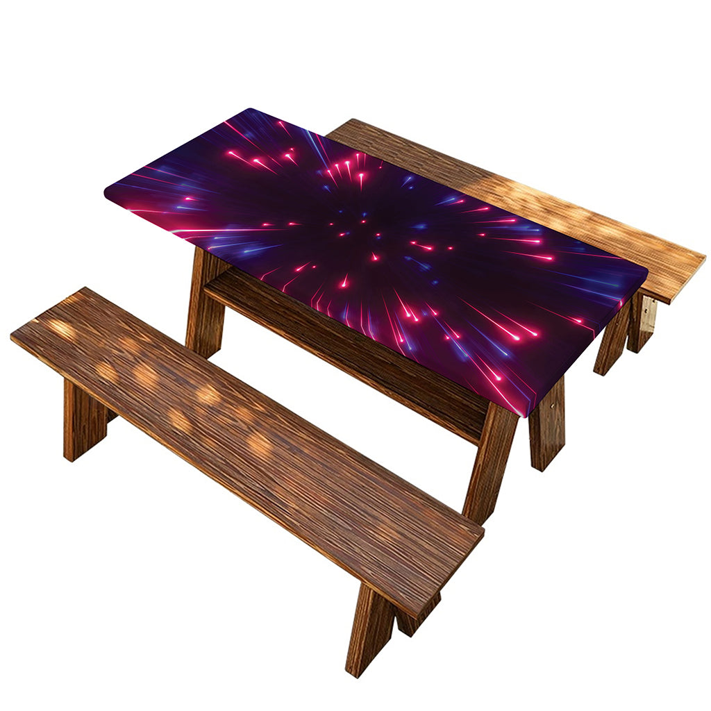 Cosmic Hyperspace Print Picnic Table Cover