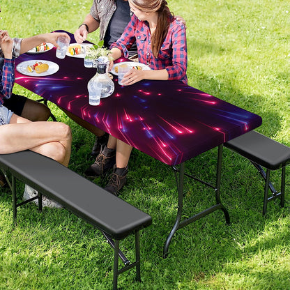 Cosmic Hyperspace Print Picnic Table Cover