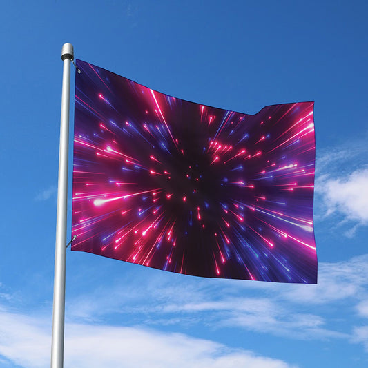 Cosmic Hyperspace Print Polyester Flag