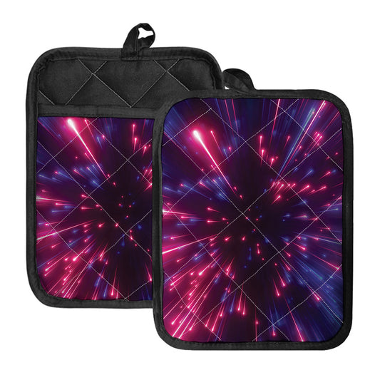 Cosmic Hyperspace Print Pot Holders With Pocket