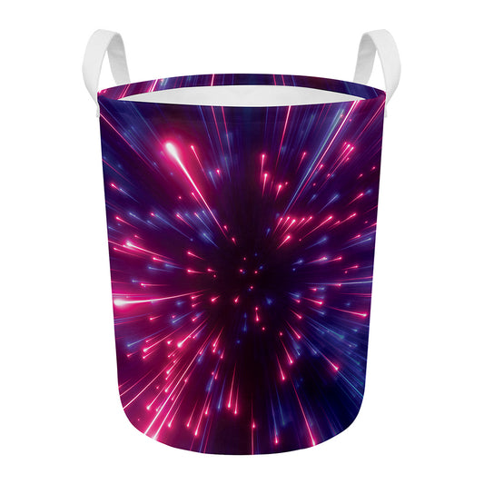 Cosmic Hyperspace Print Round Laundry Basket