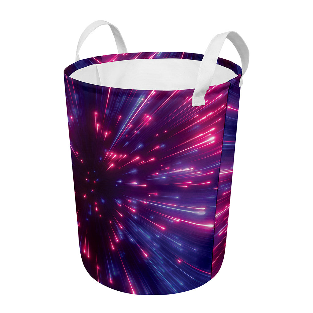 Cosmic Hyperspace Print Round Laundry Basket
