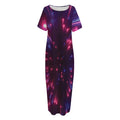 Cosmic Hyperspace Print Short Sleeve Long Nightdress
