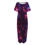Cosmic Hyperspace Print Short Sleeve Long Nightdress